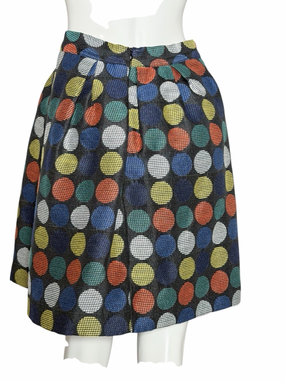 Hutch Anthropologie Polka Dot Jacquard Skirt A-Line Pleated Multicolor Size 4P - Picture 3 of 9
